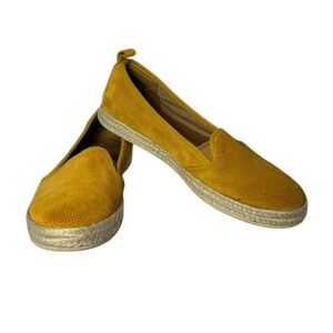 Clark's, Women's Mustard Slip-On Espadrilles in perforated suede.  Size 9‎